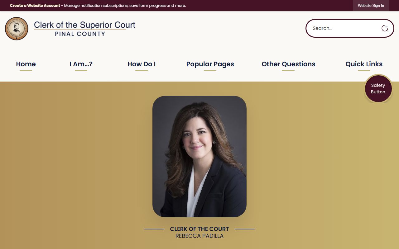 Pinal County Clerk of Superior Court home page